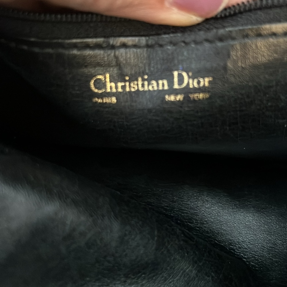 CHRISTIAN DIOR RARE VTG ROUND Leather Crossbody Black Leather - Picture 10 of 16